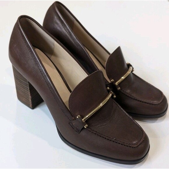 ENZO Angiolini Womens Brown Leather Loafer Size 8.5 M - Picture 3 of 6